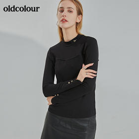 oldcolour2021冬季新款时尚气质修身百搭微领设计内搭N42023285