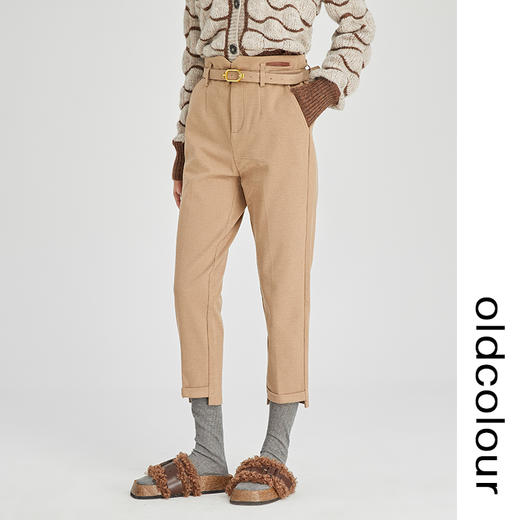 oldcolour2022冬季新款高腰直筒显瘦九分裤小脚时尚百搭休闲裤女 商品图4