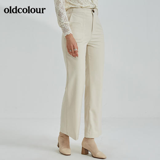 oldcolour2021冬季新款气质百搭高腰显瘦微喇休闲裤N41073153 商品图3