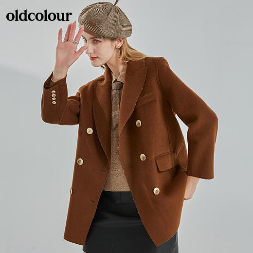 oldcolour2021冬季新款时尚高端修身显瘦西装毛呢外套N43155145 商品图1