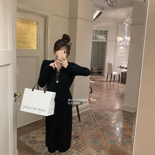 金蘑菇菇 满分心动 内搭裙组 / 细支羊毛v领微宽松显瘦针织连衣裙 商品图3