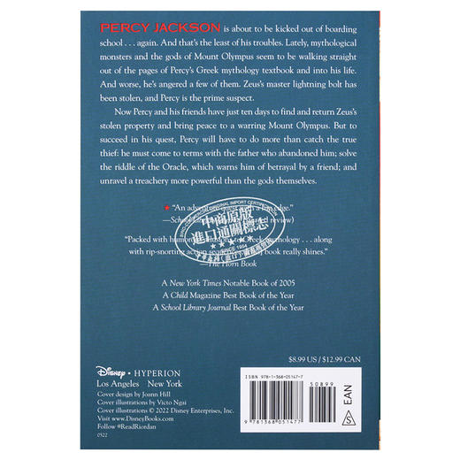 【中商原版】波西杰克逊与奥林匹克 第1部 倪传婧 英文原版 Percy Jackson and the Olympians Book1 The Lightning Thief Rick Riordan 商品图1