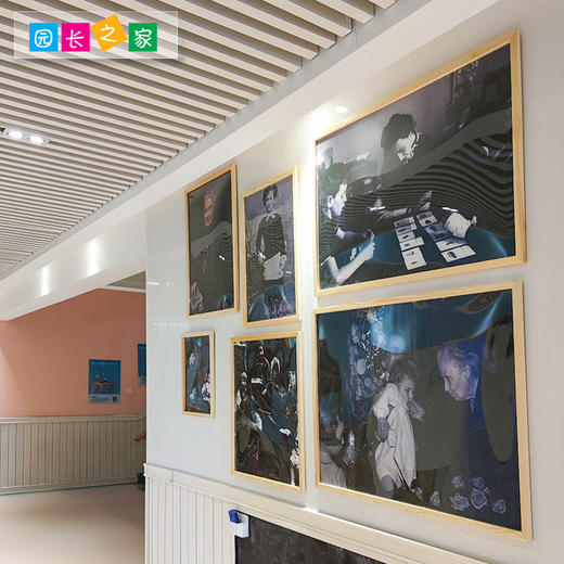 新款 现代简约蒙台梭利组合画像木质镜框幼儿园走廊背景墙装饰画 商品图1
