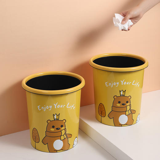 美丽雅卡通小熊创意印花垃圾桶 商品图3