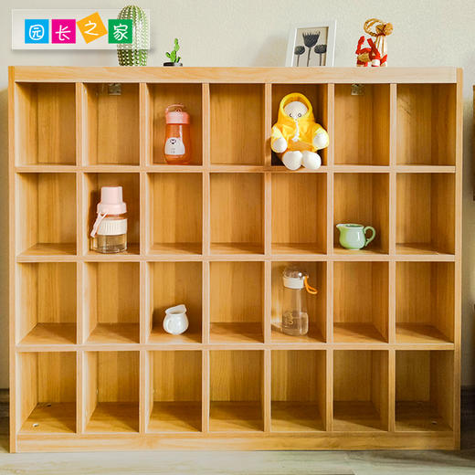 28格水杯一体架幼儿园小空间木制简约落地水杯一体架 商品图0