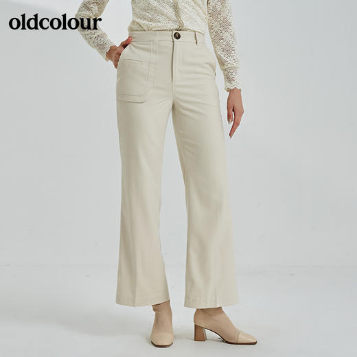 oldcolour2021冬季新款气质百搭高腰显瘦微喇休闲裤N41073153 商品图1