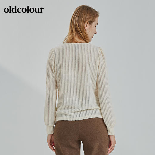 oldcolour2021冬季新款时尚气质修身百搭V领长袖T恤N41023101 商品图2