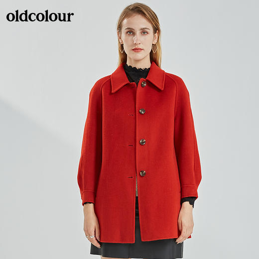 oldcolour2021冬季新款气质百搭时尚中长款手工羊绒大衣N41155132 商品图1