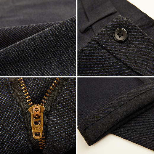 圣得西男士磨毛保暖加厚休闲裤冬季时尚修身直筒长裤男2042913030 商品图3