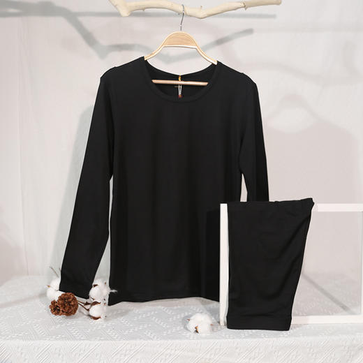 【59元1件，99元2件】黑色古兰居男士保暖套头套装-2223510 商品图0