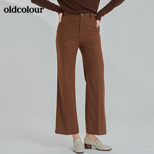 oldcolour2021冬季新款气质百搭高腰显瘦微喇休闲裤N41073153 商品图0