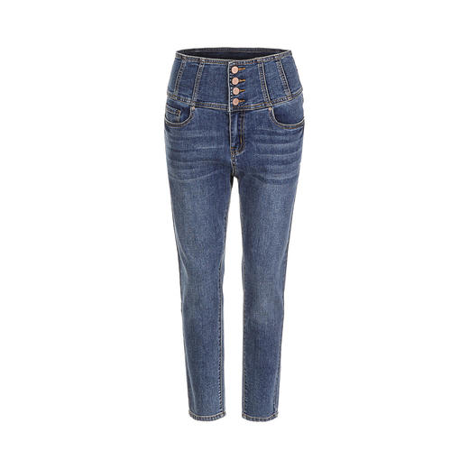 布兰施时尚百搭直筒牛仔裤高腰通勤女士长裤 商品图0