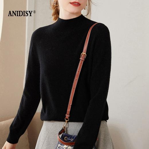 一线成衣无缝一体半高领长袖针织羊绒衫 商品图3