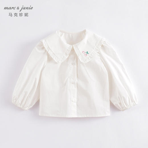 马克珍妮春装新款 女童全棉大翻领休闲娃娃衫230179 商品图1