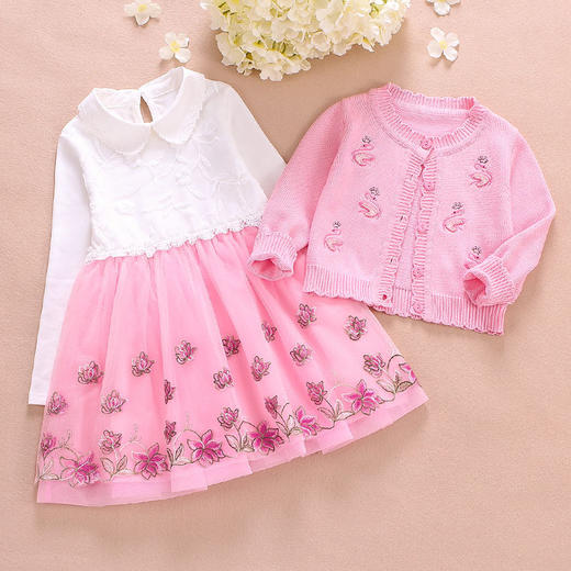 【ALB】女童毛衣套装两件套秋装新款小女孩连衣裙宝宝洋气公主裙代发 商品图2