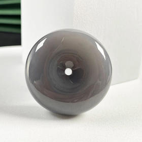 和田玉平安扣吊坠 烟紫深色平安扣