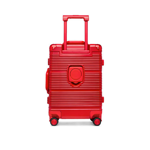 银座PC铝框旅行箱飞机轮商务登机箱密码锁拉杆箱男女6618K活力红6618RED 商品图3