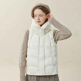 Famecoco范可儿羽绒服马甲女白鸭绒立领修身轻薄坎肩外套F228CA029