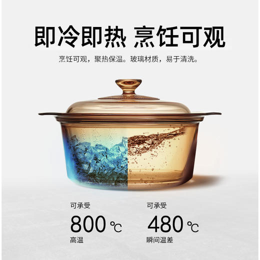 康宁（VISIONS） 康宁锅3.5L汤锅 晶彩玻璃锅透明锅琥珀锅炖锅煮锅 商品图5