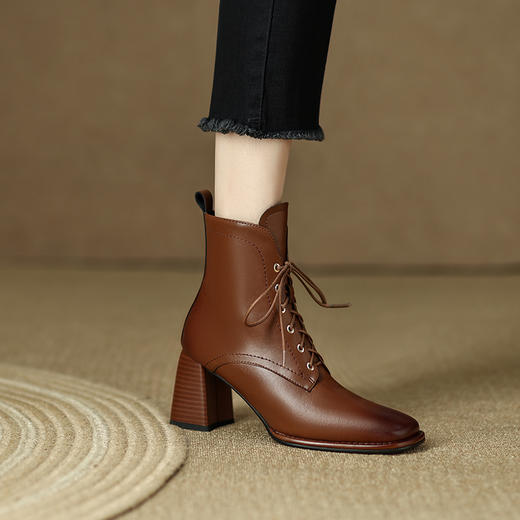 时尚个性，绑带方头时装靴HCY-K3240R 商品图12