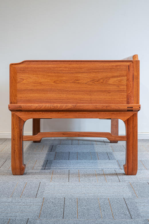 红桥红  家具严选  缅甸花梨（大果紫檀）【208 直腿罗锅枨 三围独板罗汉床 两件套】 商品图7