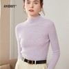 厚羊绒一线成衣山羊绒半高领长袖抽条套头毛衣 商品缩略图4