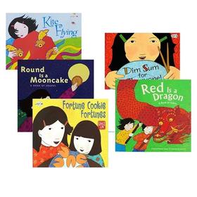 Grace Lin 中国传统文化节日绘本 Round is a Mooncake/Red is a Dragon/Kite Flying 5册
