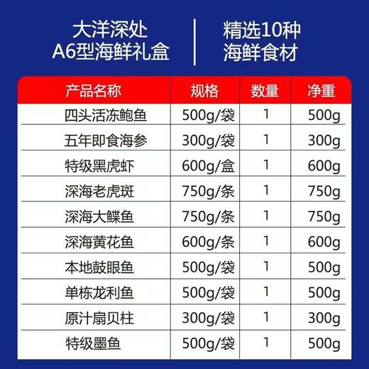 青岛海鲜大礼包A 商品图1