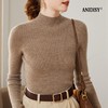 厚羊绒一线成衣山羊绒半高领长袖抽条套头毛衣 商品缩略图1