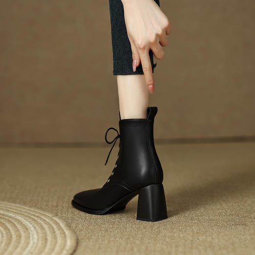 时尚个性，绑带方头时装靴HCY-K3240R 商品图5
