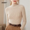 厚羊绒一线成衣山羊绒半高领长袖抽条套头毛衣 商品缩略图3