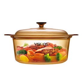康宁（VISIONS） 5L玻璃锅大汤锅炖锅煮锅 可熬汤锅身耐高温 VSD5(内嵌式锅盖)