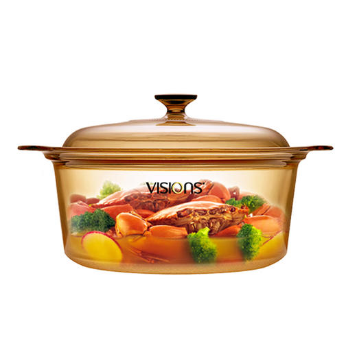 康宁（VISIONS） 5L玻璃锅大汤锅炖锅煮锅 可熬汤锅身耐高温 VSD5(内嵌式锅盖) 商品图0