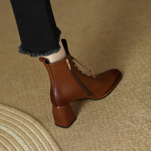 时尚个性，绑带方头时装靴HCY-K3240R 商品图8