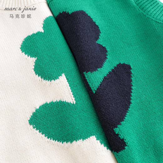 marcjanie马克珍妮春装新款 女童撞色小花圆领针织马甲230123 商品图4