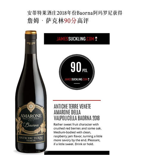 【阿玛罗尼DOCG】安蒂特莱酒庄阿玛罗尼红葡萄酒 意大利原瓶进口 15%vol 商品图3