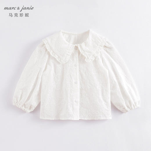 马克珍妮春装新款 女童全棉大翻领休闲娃娃衫230179 商品图0