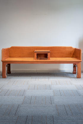 红桥红  家具严选  缅甸花梨（大果紫檀）【208 直腿罗锅枨 三围独板罗汉床 两件套】