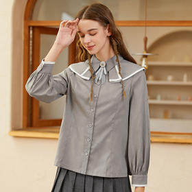 famecoco范可儿衬衣女带有披肩设计感小众优雅气质衬衫F228BA004