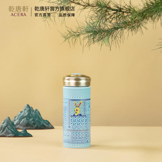 乾唐轩活瓷杯瑞兔献福系列陶瓷随身杯2023年新款王者之兔套装杯 商品图5