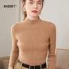 厚羊绒一线成衣山羊绒半高领长袖抽条套头毛衣 商品缩略图2