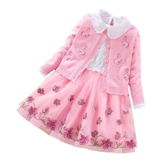 【ALB】女童毛衣套装两件套秋装新款小女孩连衣裙宝宝洋气公主裙代发 商品图4