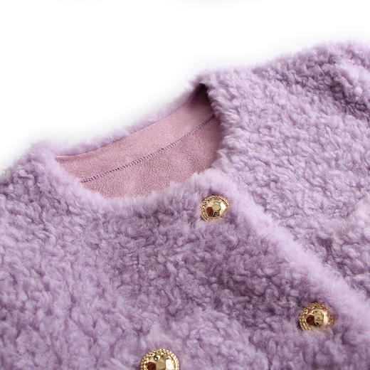 WLZD-2225505高奢三色显白鸢尾紫雅菲绒羊毛皮毛一体名媛香风外套 商品图3