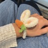 兔耳朵头绳可爱减龄胡萝卜扎头发毛线皮筋手工编织发绳大肠发圈女 商品缩略图1