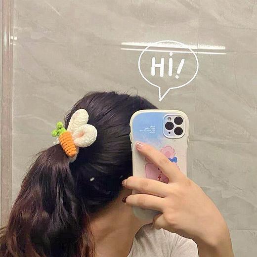 兔耳朵头绳可爱减龄胡萝卜扎头发毛线皮筋手工编织发绳大肠发圈女 商品图4