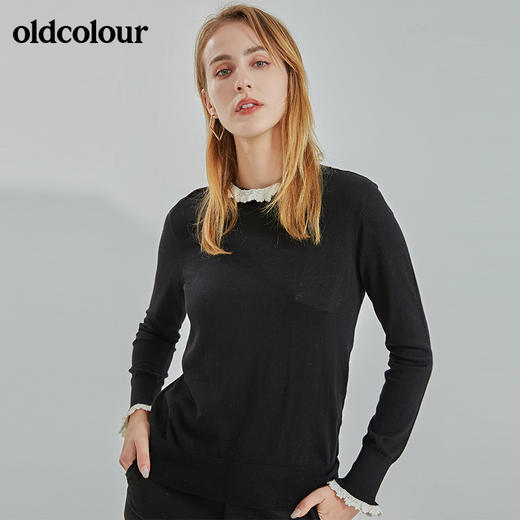 oldcolour2021冬季新款时尚气质修身百搭打底套头针织衫N41052334 商品图3