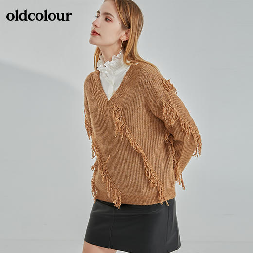 oldcolour2021冬季新款时尚气质宽松慵懒风毛织套头衫N41052119 商品图2
