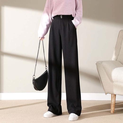 【遮肉毛呢西裤】秋冬垂感阔腿裤，羊绒般保暖垂顺，腿粗女孩的救星，上身显瘦10斤显高8cm 商品图2