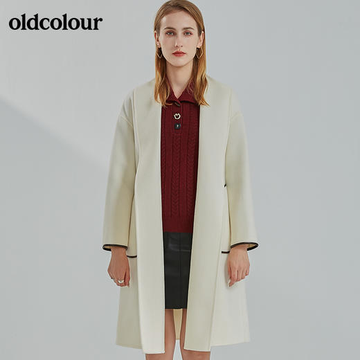 oldcolour2021冬季新款时尚气质收腰显瘦中长款毛呢外套N41156136 商品图0