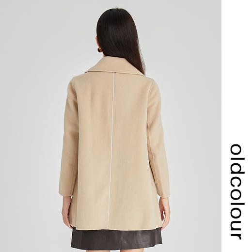 oldcolour2022冬季新款宽松气质简约中款双面呢羊毛大衣外套女 商品图4
